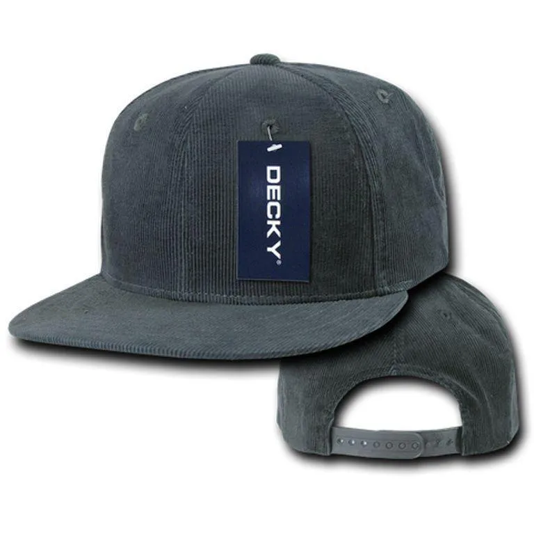 1 Dozen Decky Corduroy Snapback 6 Panel Constructed Baseball Hats Caps Wholesale Lots!