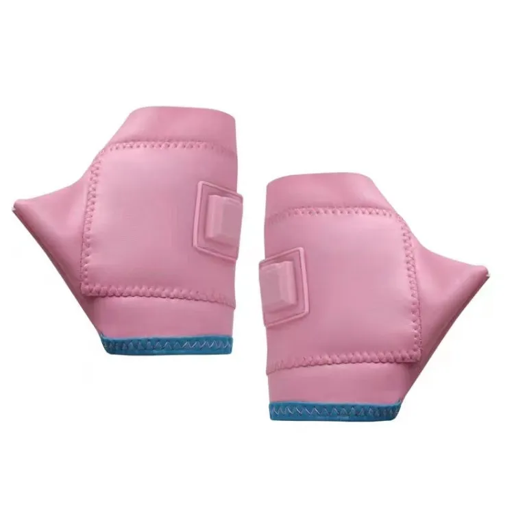 1 Pair Adjustable Temperature Rechargeable Intelligent Electric Heating Gloves Half Finger Gloves, Size: S(Pink)