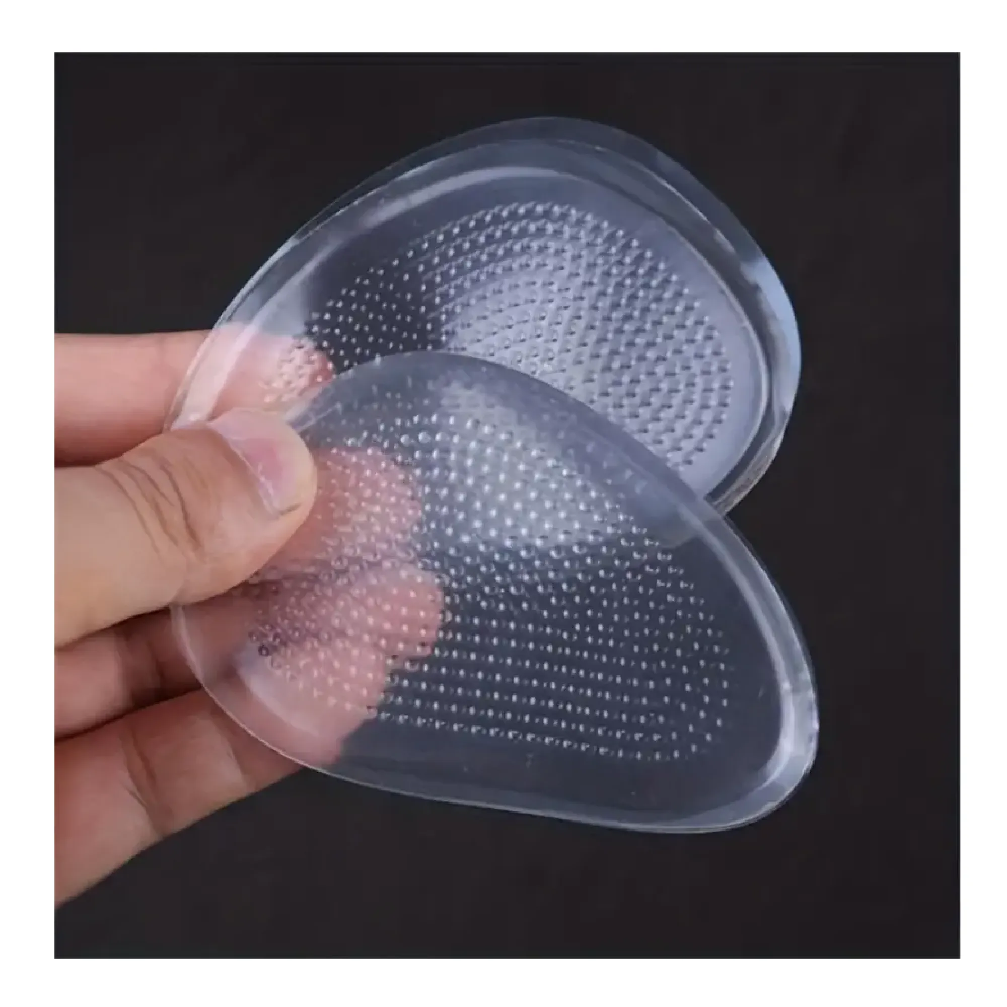 1 Pair Of Half-size Pad Forefoot Pad Insole High-heeled Insole Female Invisible Socks Anti-wear Anti-slip Half Pad Forefoot Silicone Thickened Anti-slip Reduce Friction Pain Non-slip Foot Care Pad