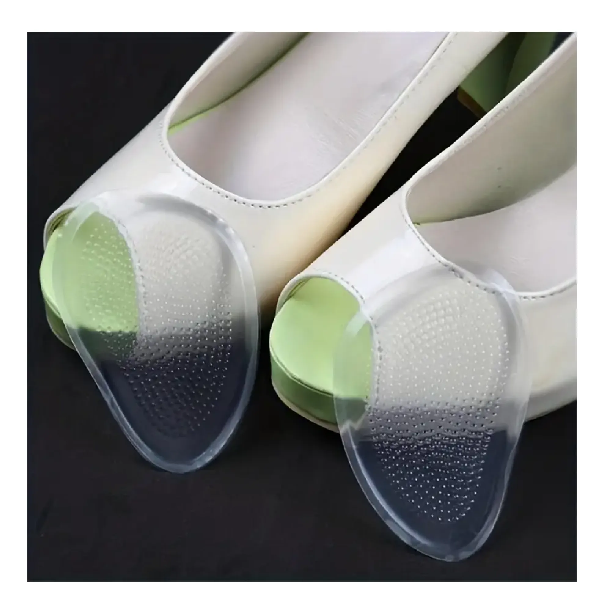 1 Pair Of Half-size Pad Forefoot Pad Insole High-heeled Insole Female Invisible Socks Anti-wear Anti-slip Half Pad Forefoot Silicone Thickened Anti-slip Reduce Friction Pain Non-slip Foot Care Pad