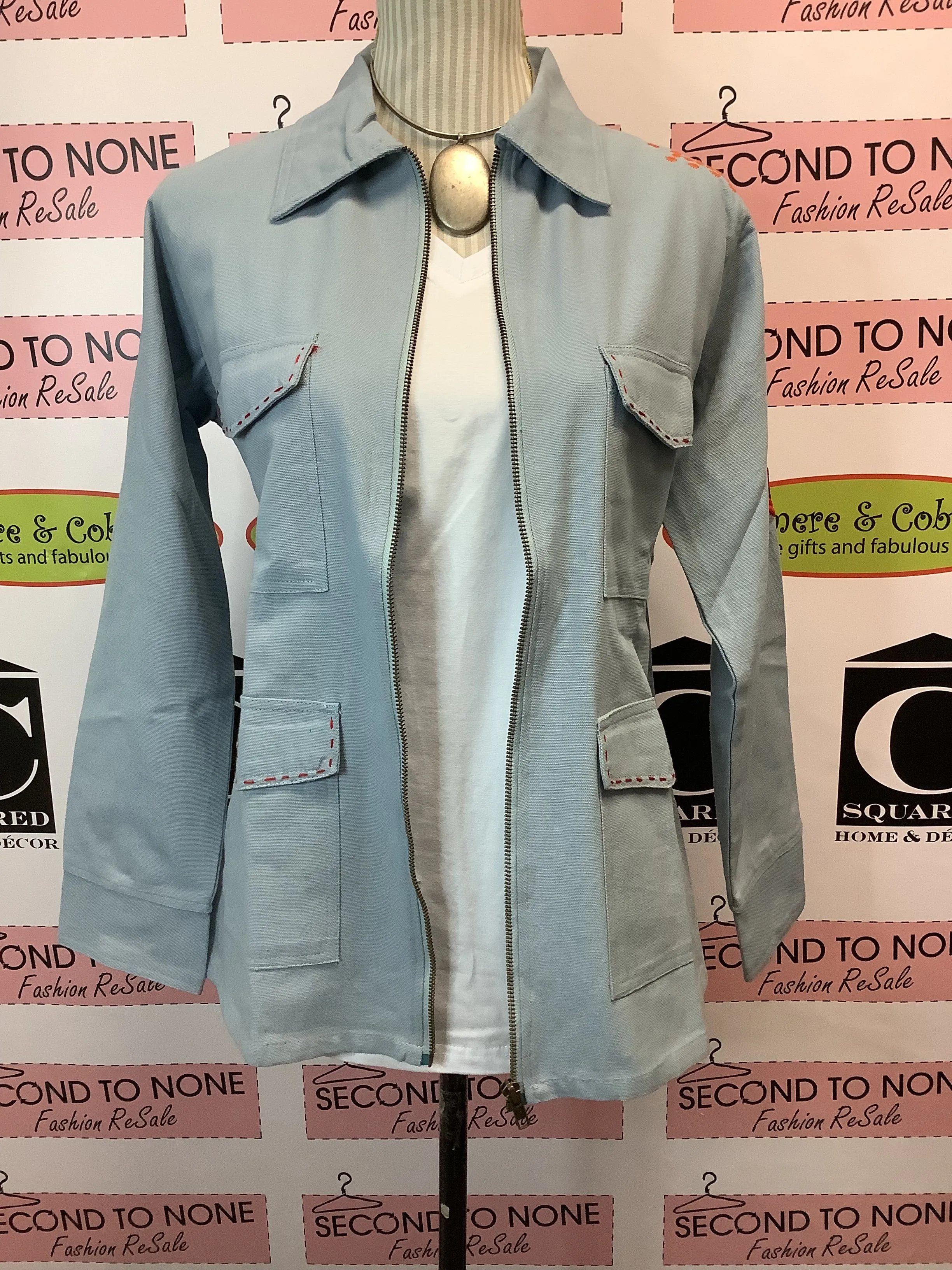 100% Cotton Embroidered Sleeve Denim-Type Jacket (Only 2 Colours Left!)