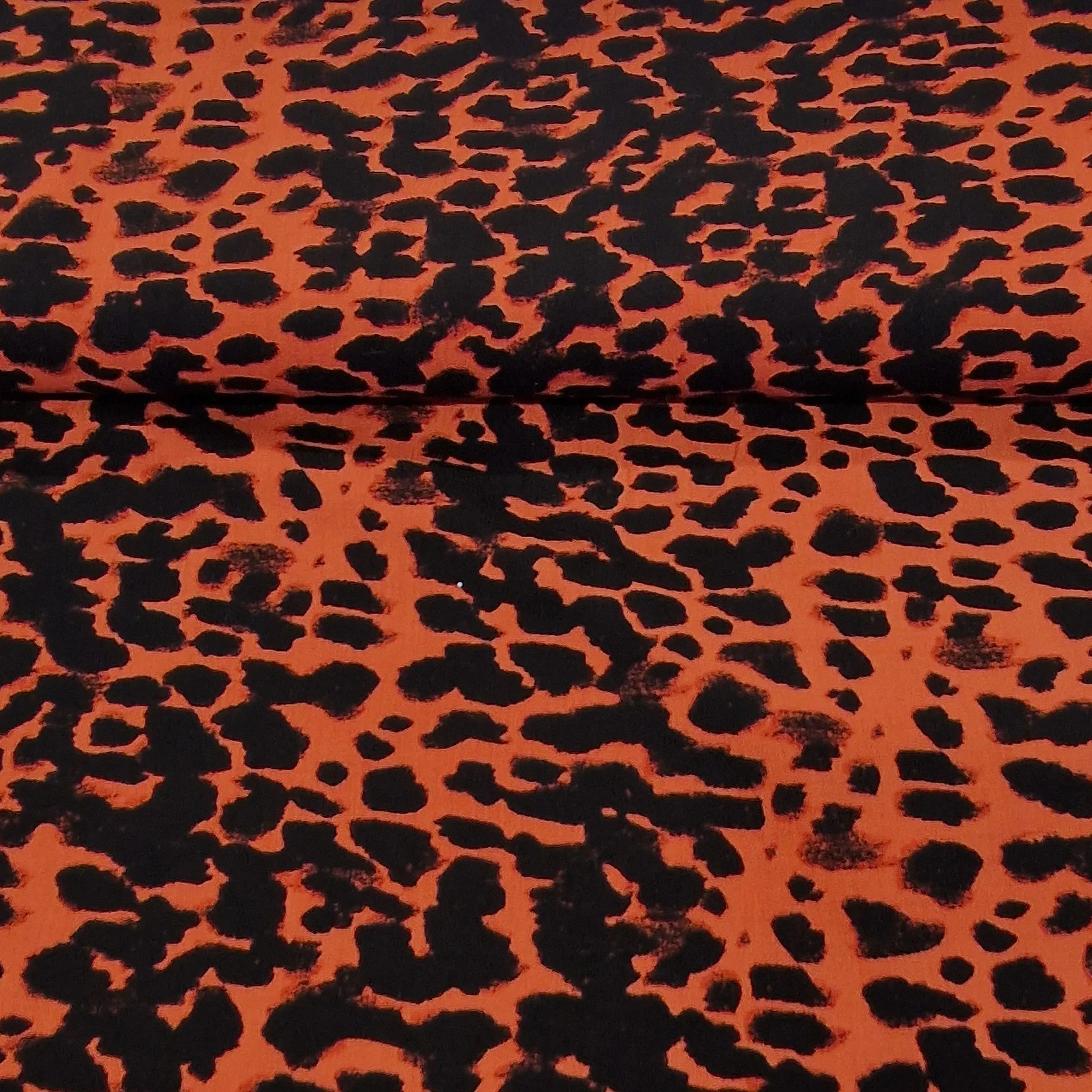 100% Viscose - Animal Print - Rust