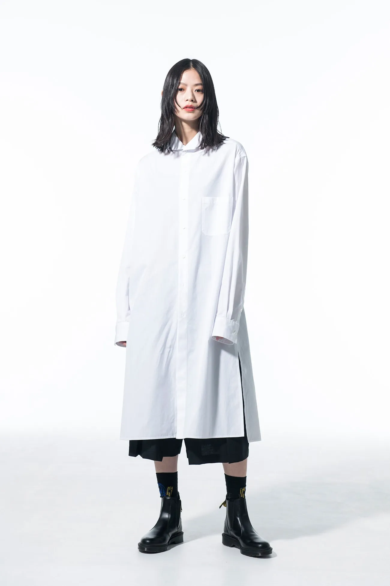 100/2 BROAD SHAWL COLLAR LONG SHIRT