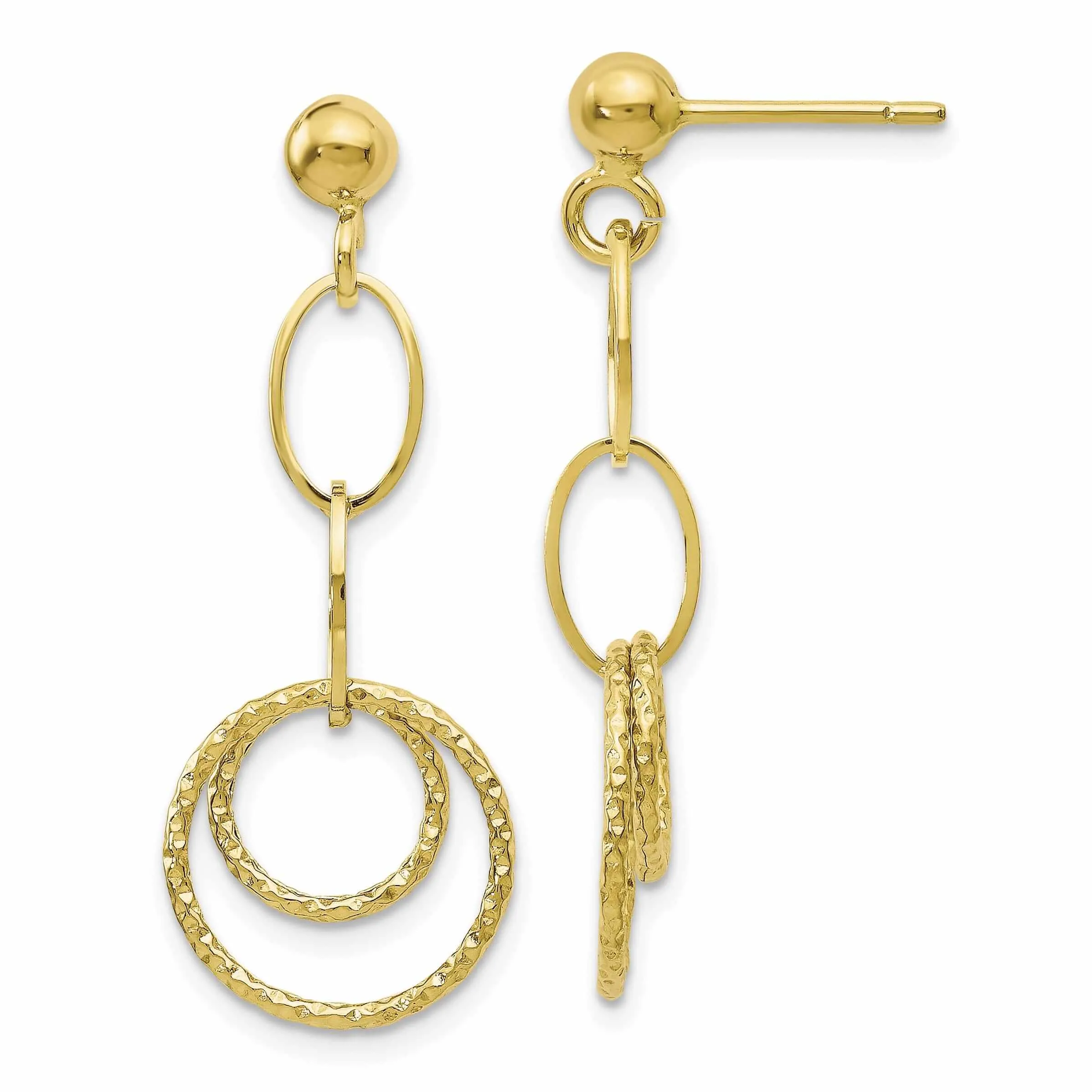 10kt Yellow Gold Post Dangle Earrings