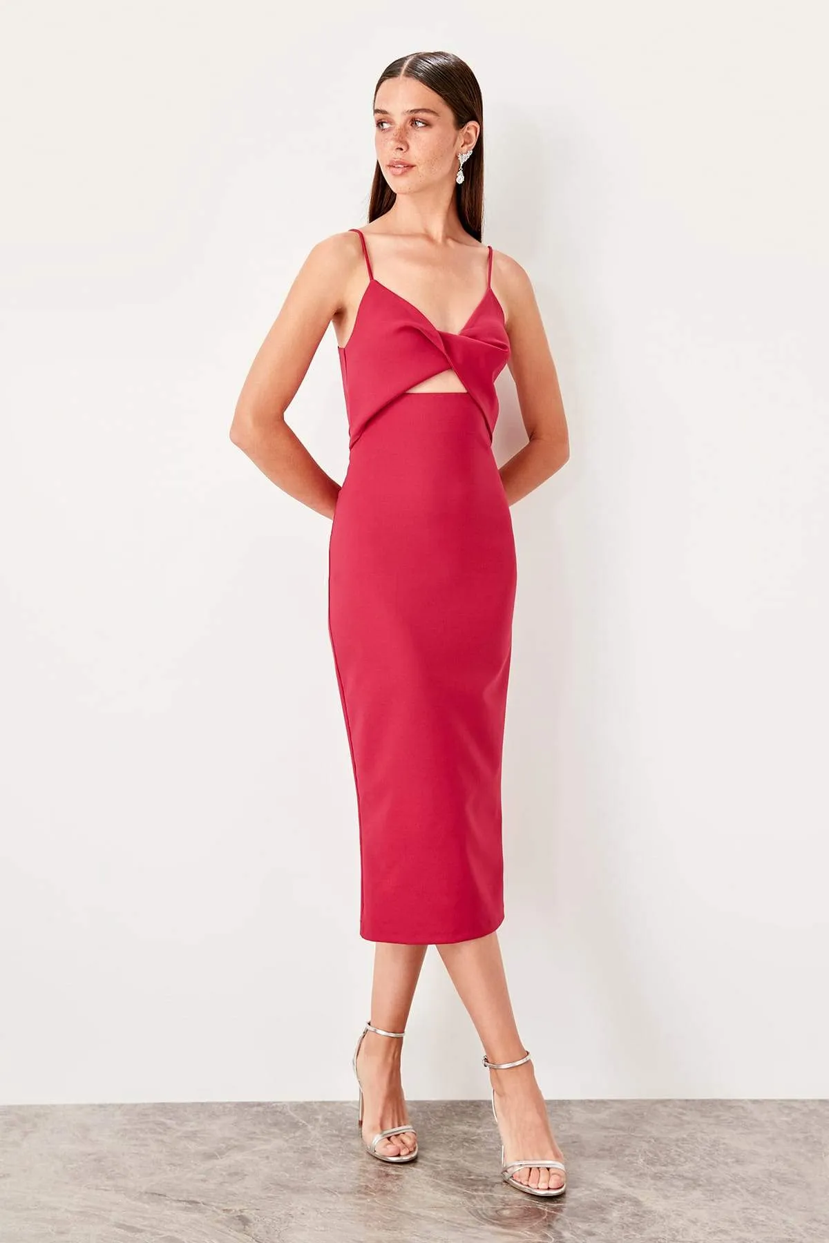 11634 Pink Cutout Pencil Dress