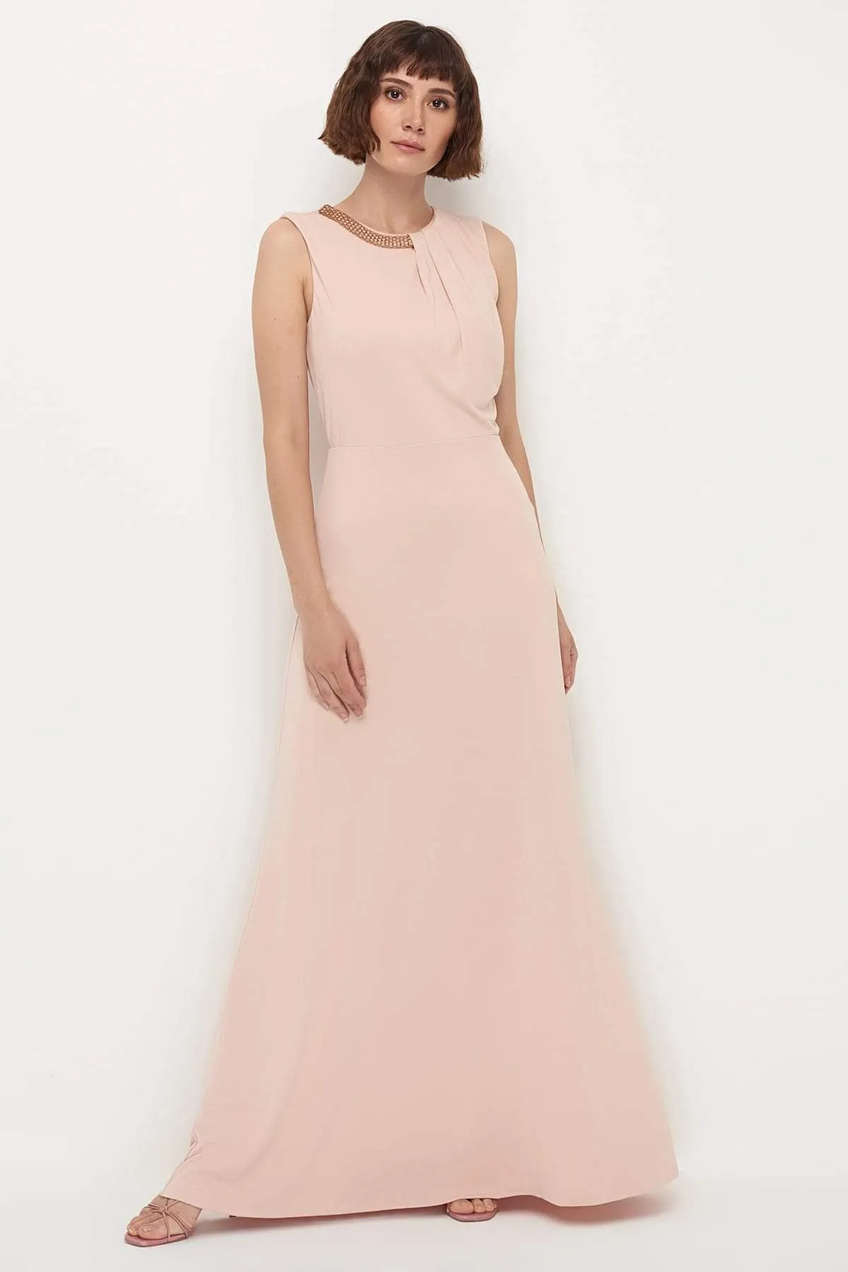 11636 Light Pink Cutout Back Dress