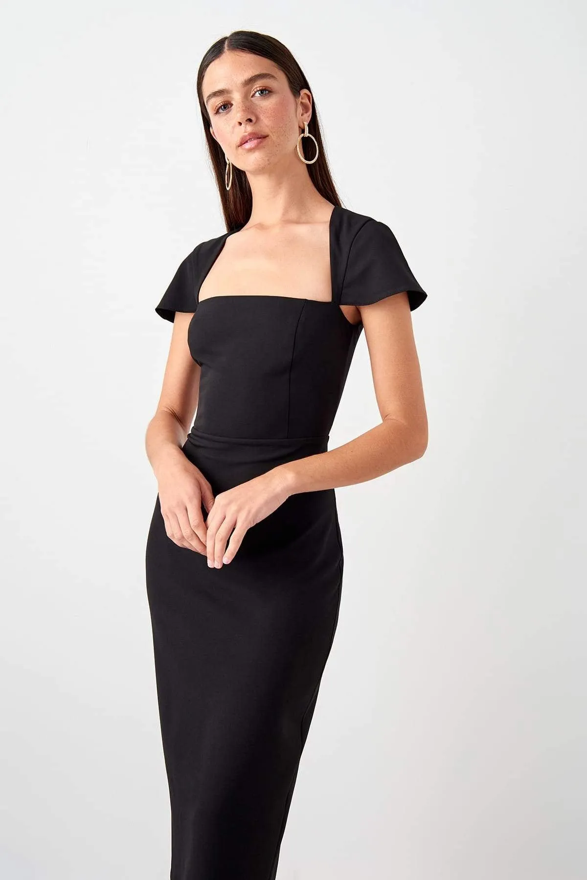 11690 Black Midi Pencil Dress