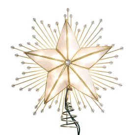 11" Lit Gold Capiz Star Tree Topper