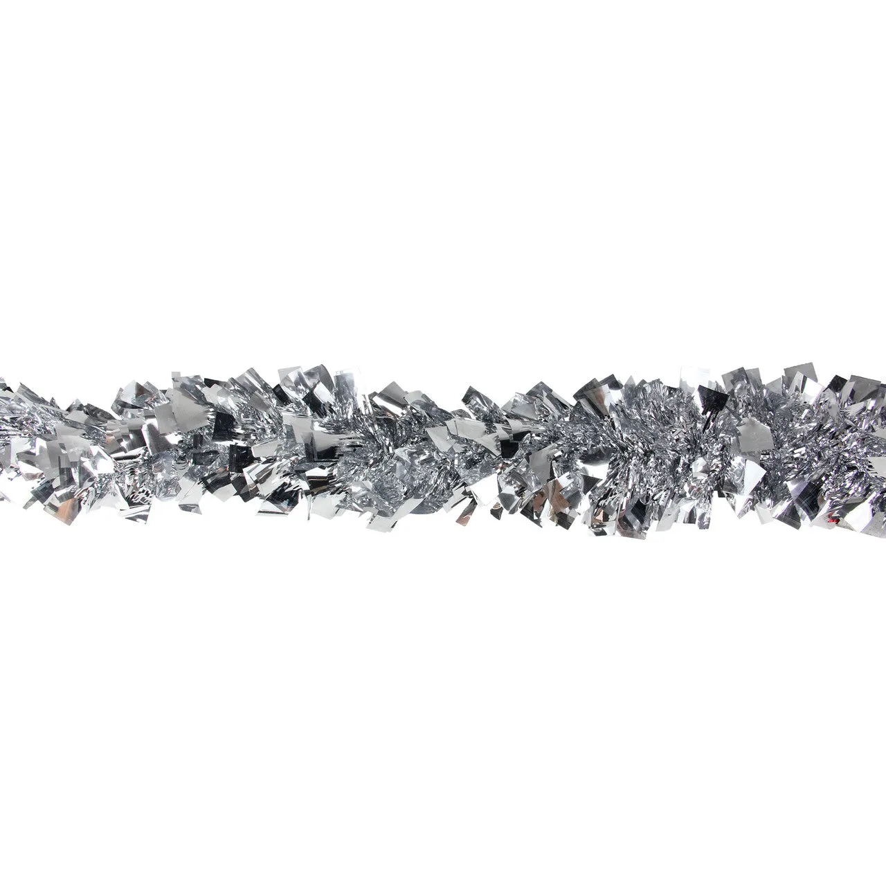 12' Shiny Holographic Silver Boa Christmas Tinsel Garland - Unlit