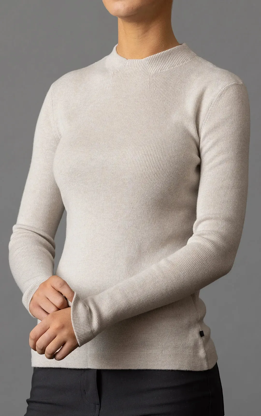 12GG MOCK NECK RIB KNIT - CLEARANCE