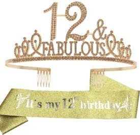 12th Birthday Gifts for Girls, 12th Birthday Tiara and Sash, 12th Birthday Decorations