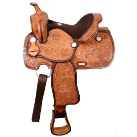 13" DOUBLE T FULLY TOOLED YOUTH SADDLE WITH FLEX TREE