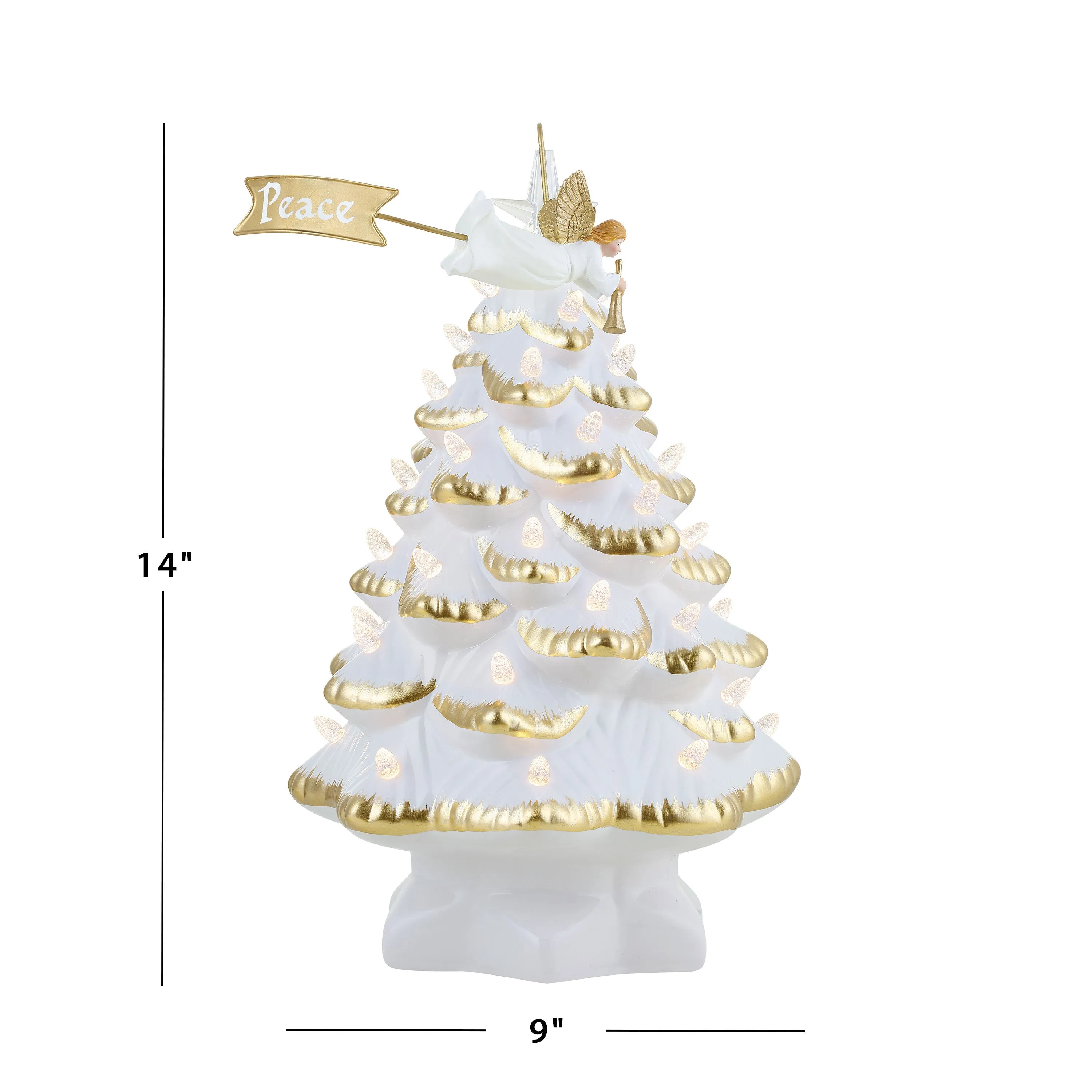 14 in. Animated Nostalgic Ceramic Tree - Angel