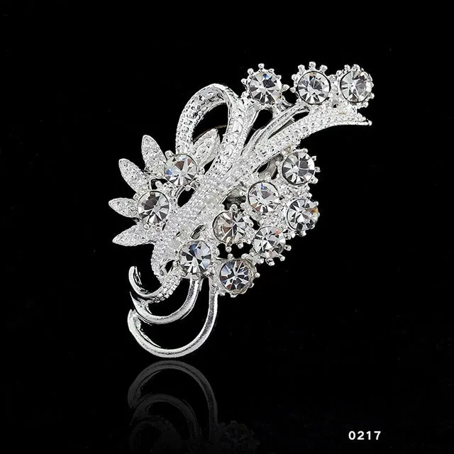 14 types Fashion 2017 Bridal Bouquet Flower Pattern Brooch Pin Rhinestone Inlaid Crystal Women Wedding Brooches Fine Jewelry