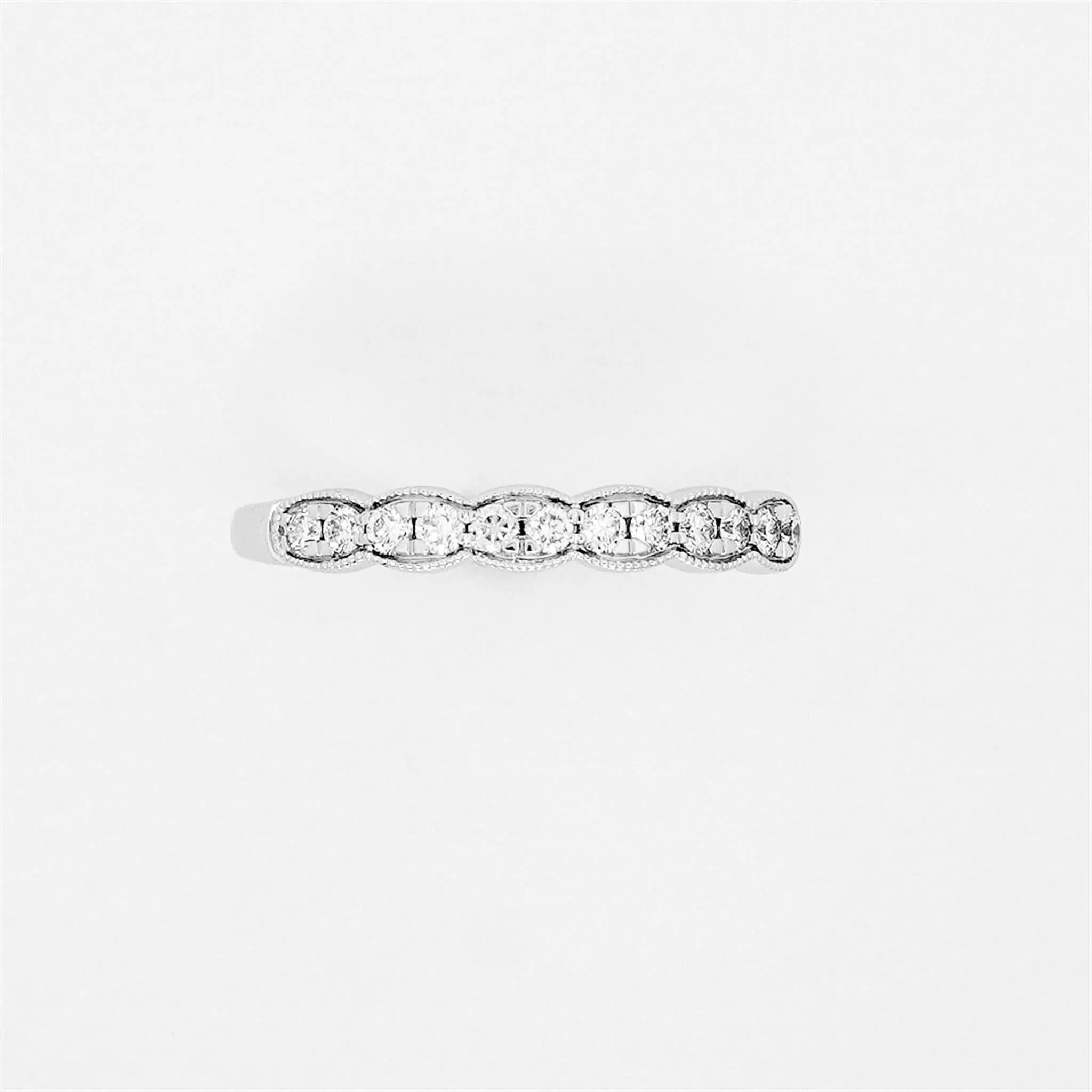 14K White Gold .25ctw Vintage Inspired Diamond Band