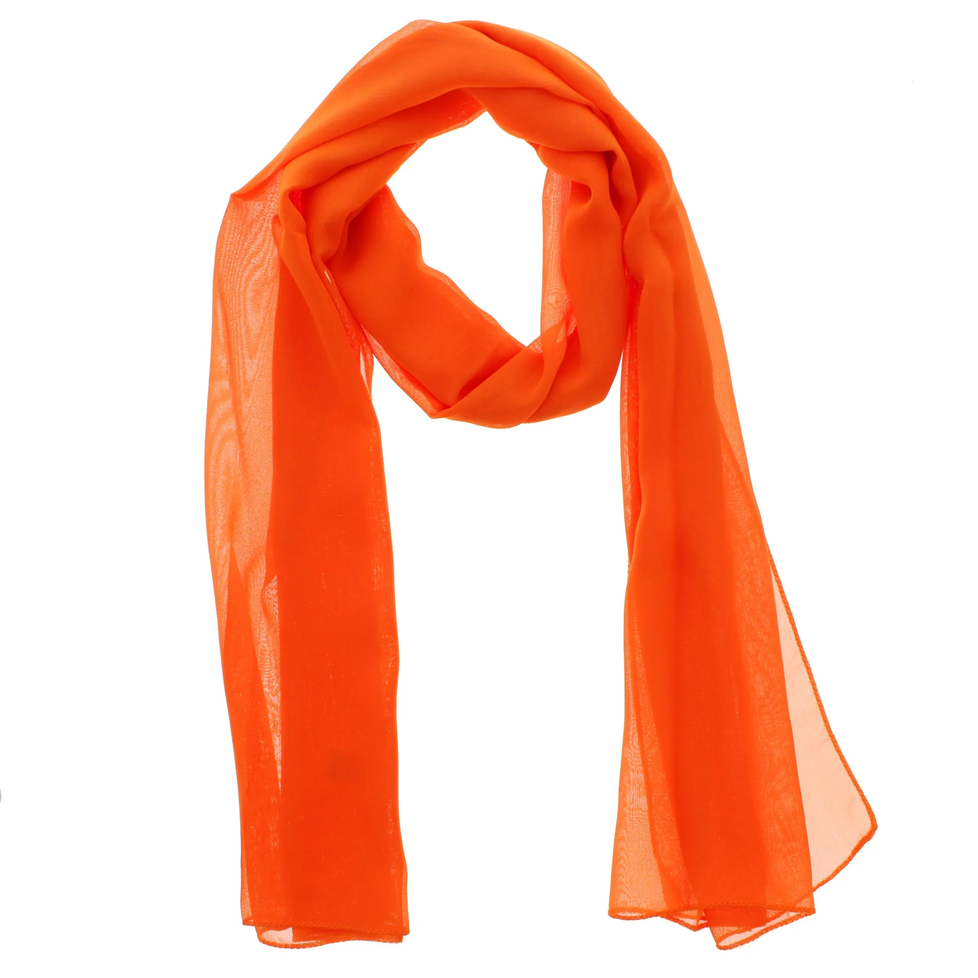 150 x 45cm Orange Chiffon Scarves