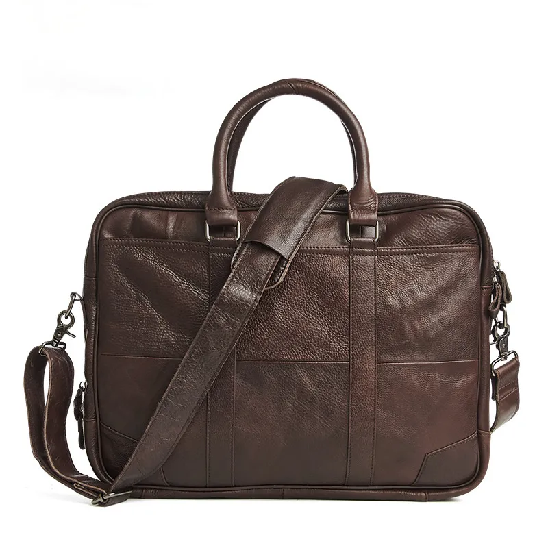 15.6" Handmade Leather Business Laptop Bag J6395