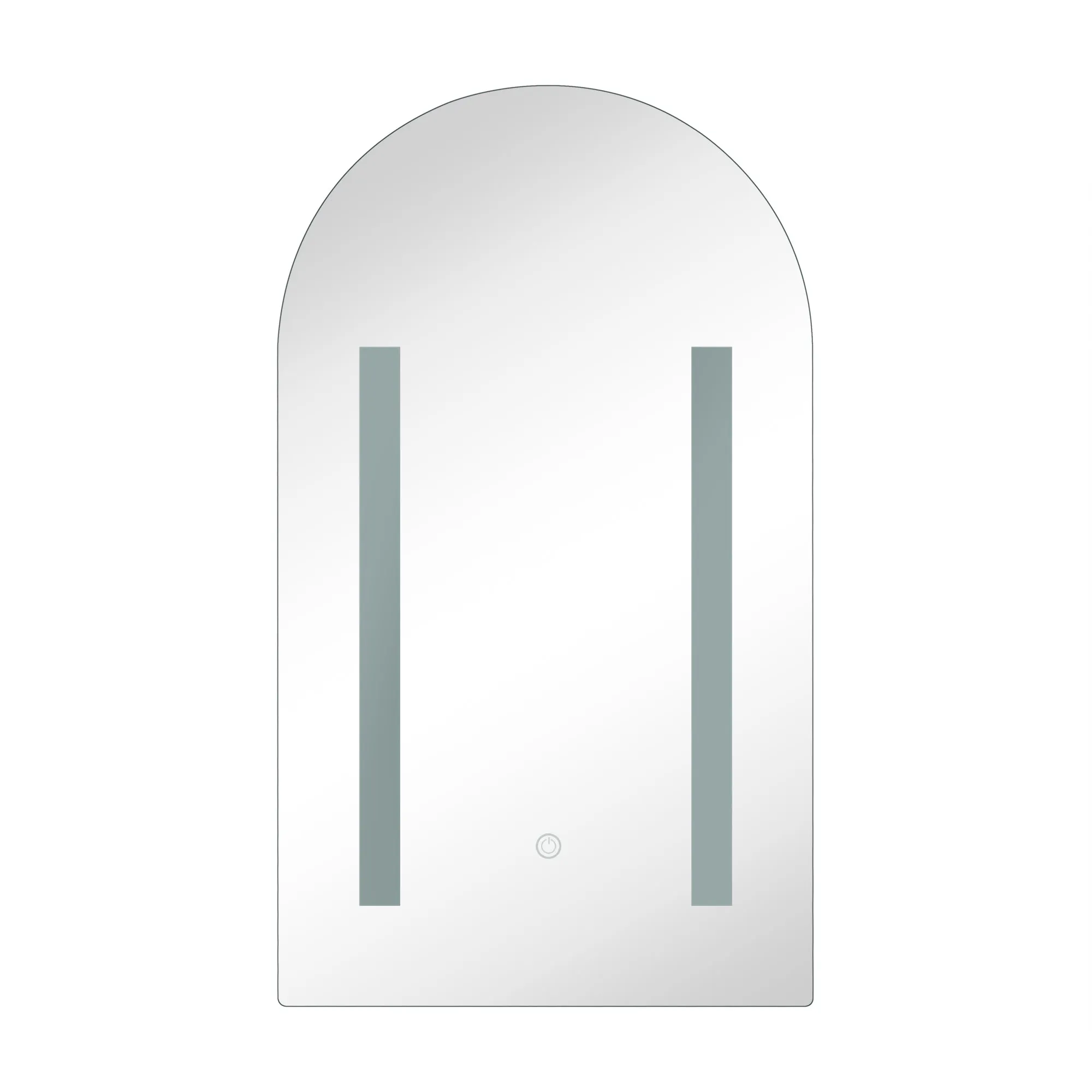 16 in. W x 28 in. H Lighted Arched LED Surface Mount Bathroom Medicine Cabinet with Mirror in White