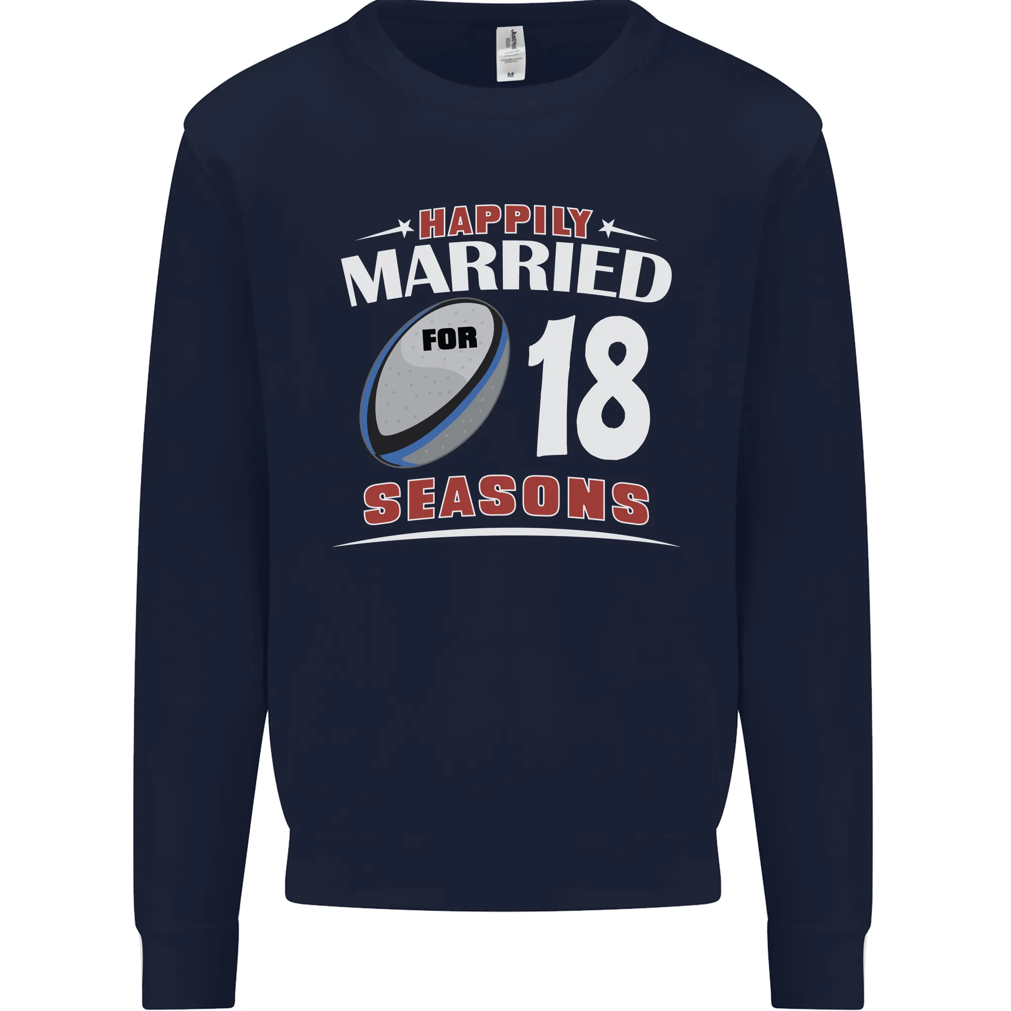 18 Year Wedding Anniversary 18th Rugby Mens Sweatshirt Jumper