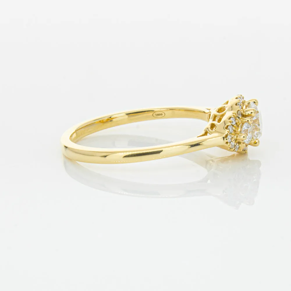 18ct Yellow Gold .44ct Diamond Posie Ring