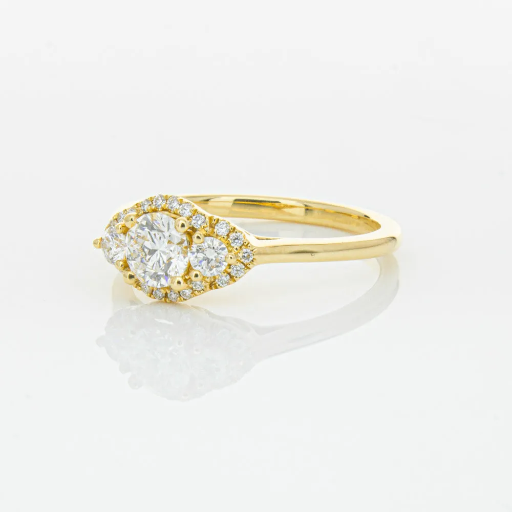 18ct Yellow Gold .44ct Diamond Posie Ring