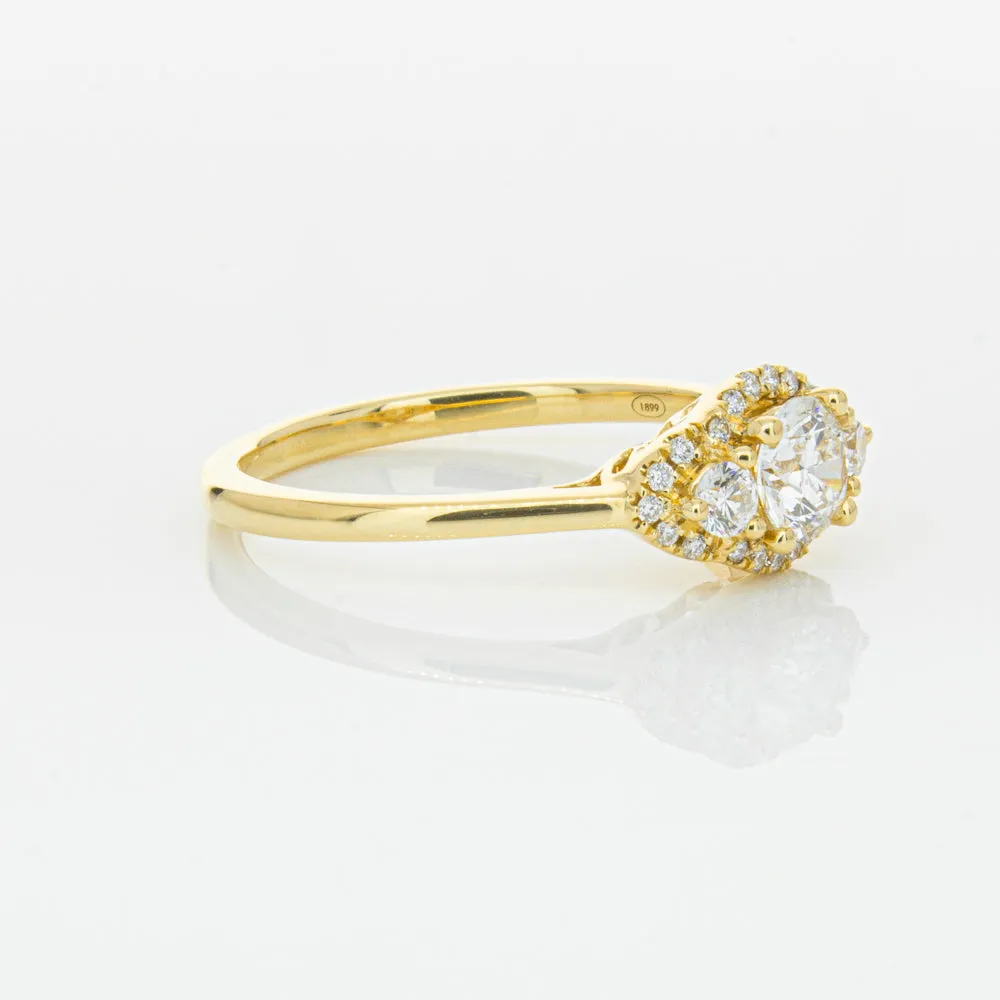 18ct Yellow Gold .44ct Diamond Posie Ring