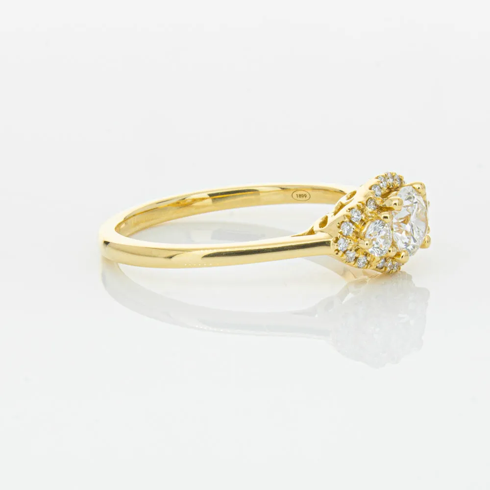 18ct Yellow Gold .44ct Diamond Posie Ring