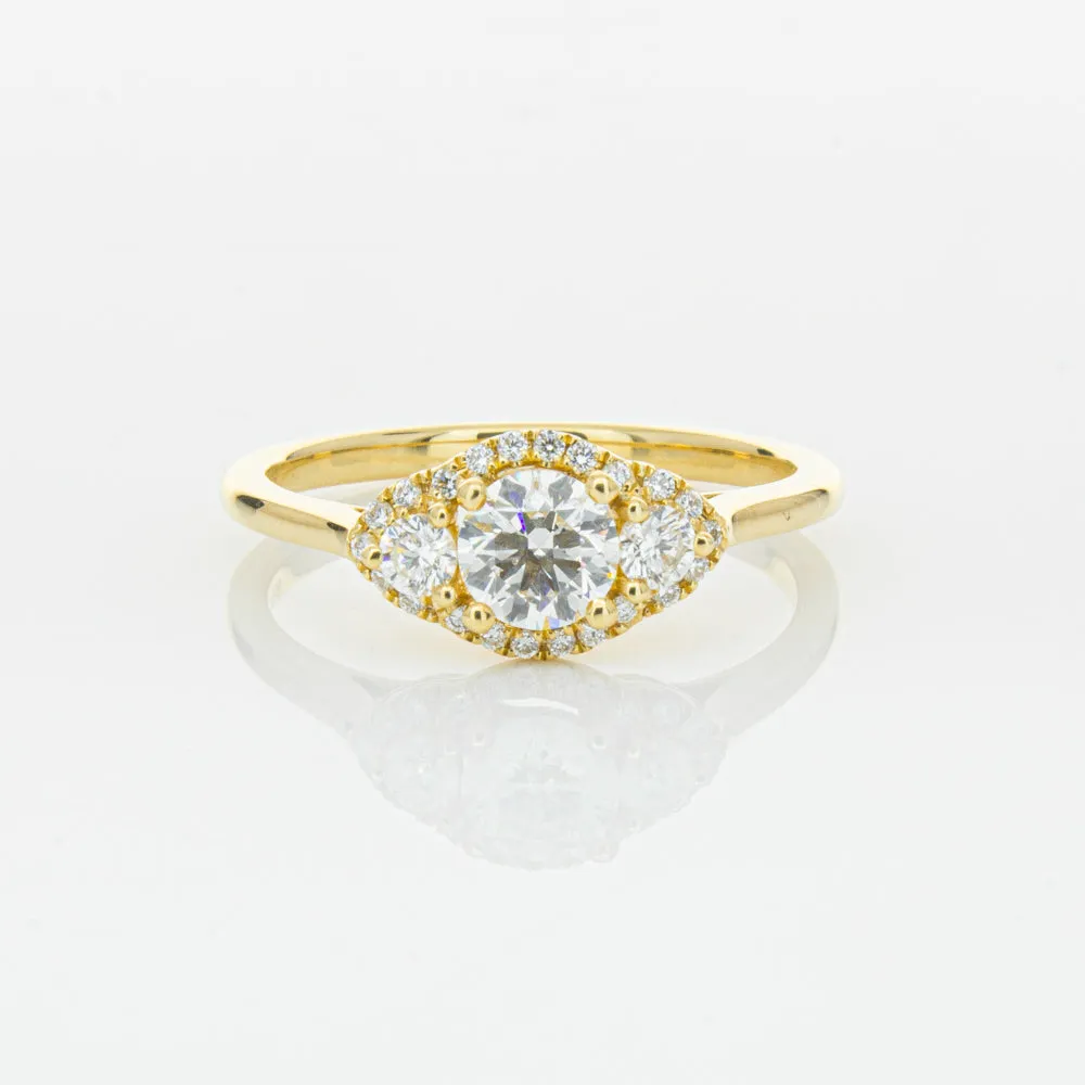 18ct Yellow Gold .44ct Diamond Posie Ring