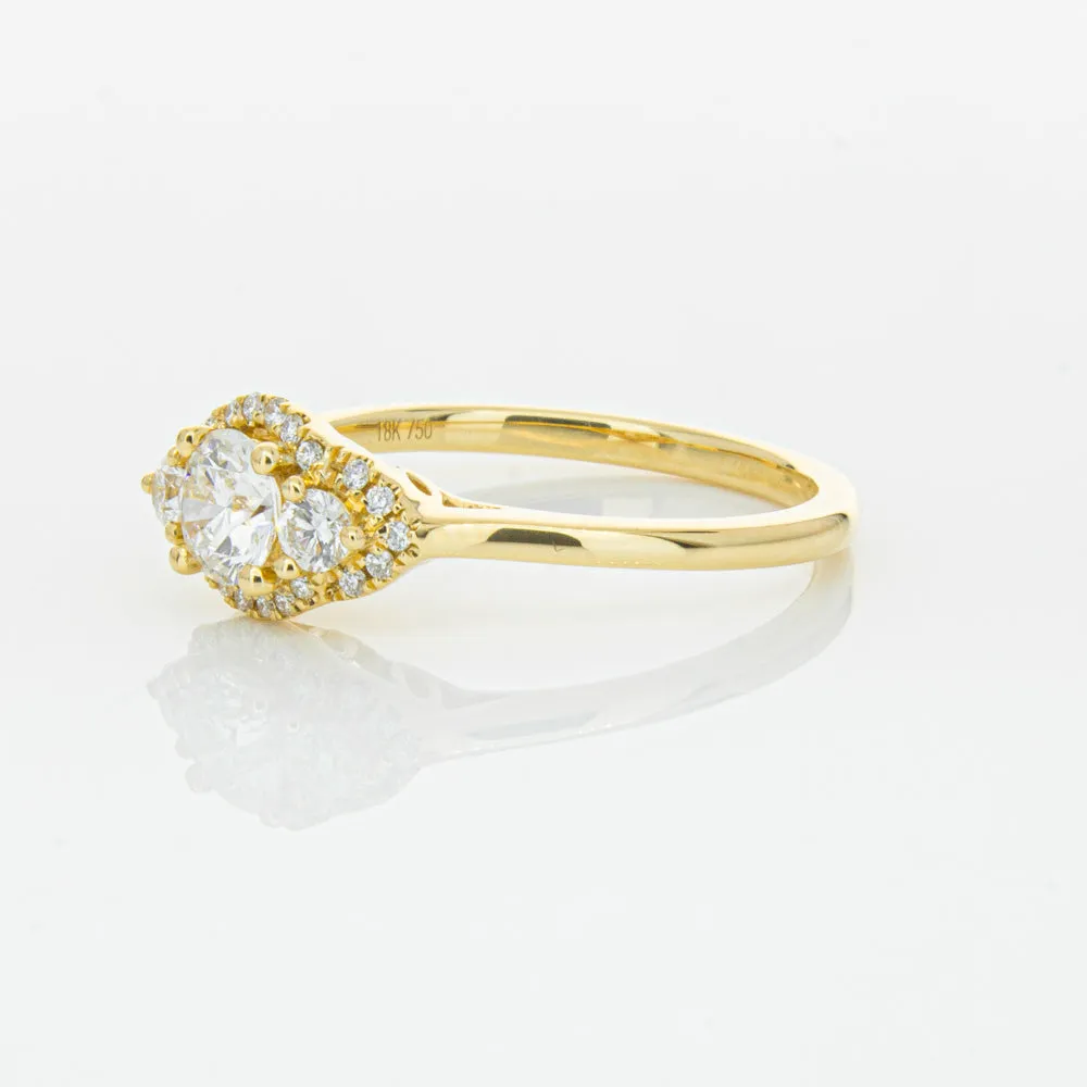 18ct Yellow Gold .44ct Diamond Posie Ring