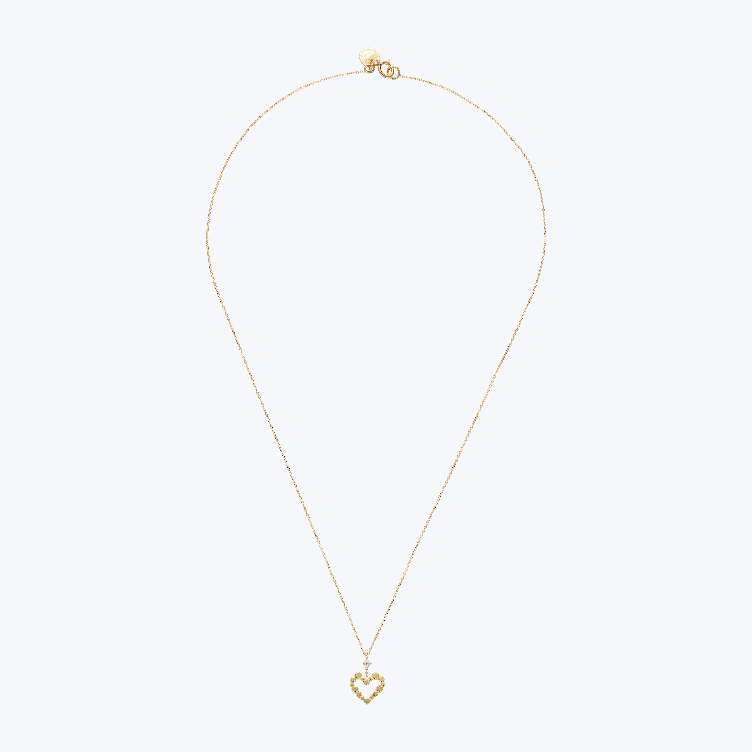 18K Gold and Diamond Love Letter Heart Necklace