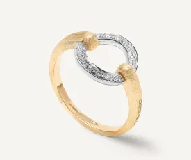 18K Yellow Gold Stackable Diamond Circle Ring