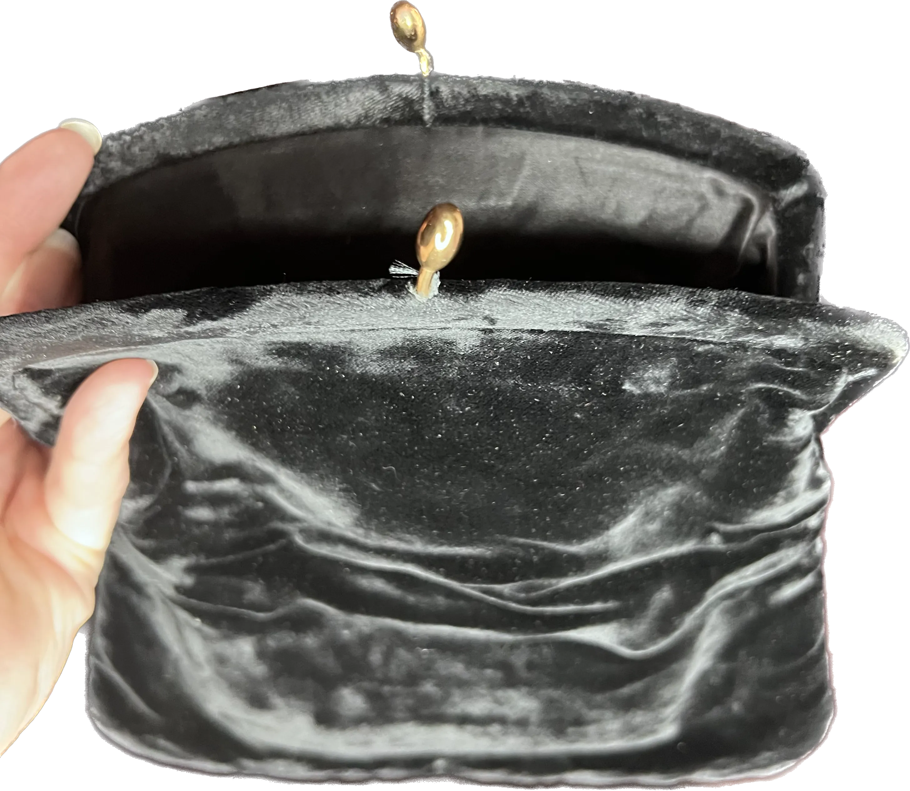 1960s G.D.K. Black Velvet Evening Clutch