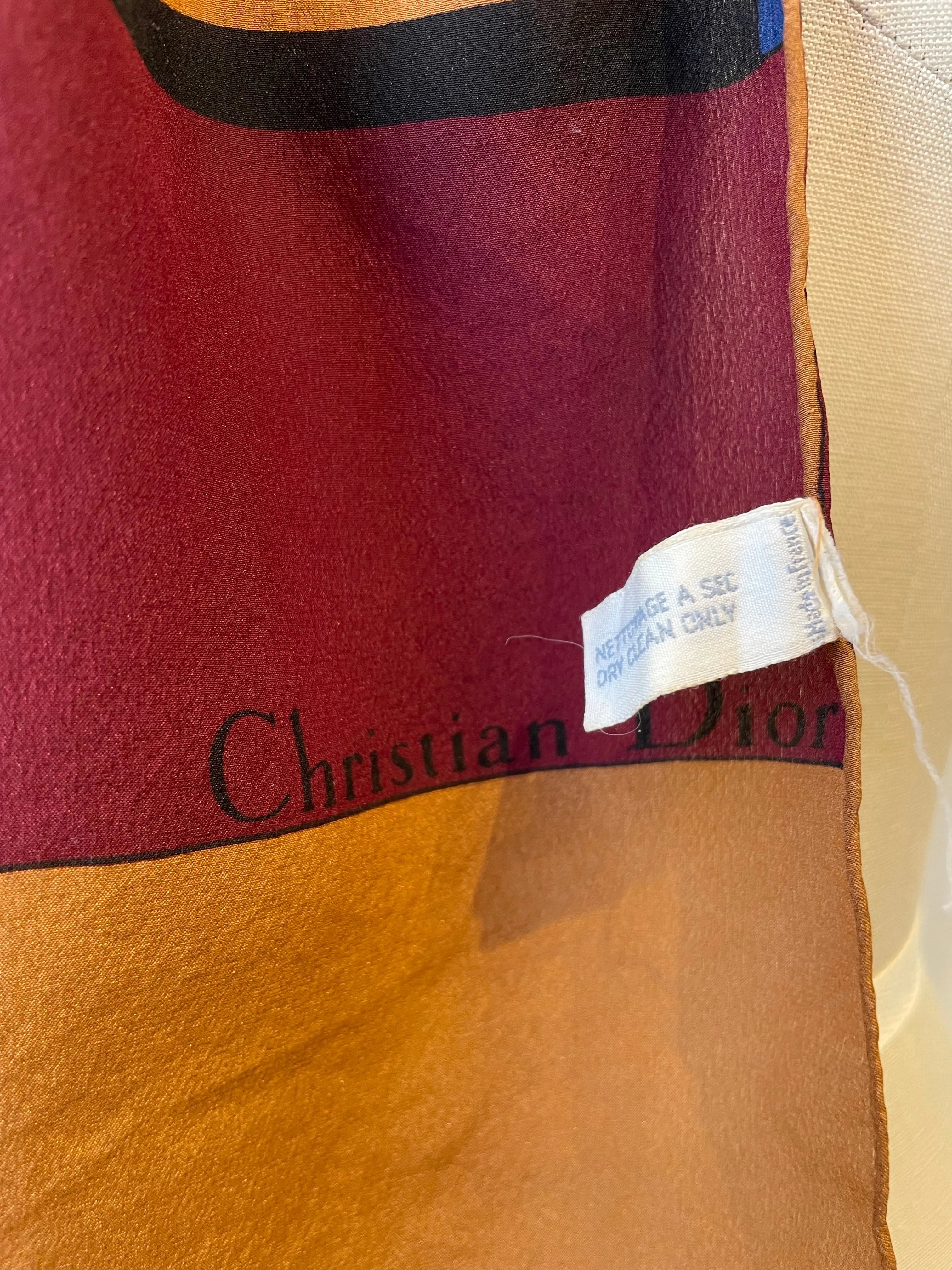 1980s Christian Dior silk scarf