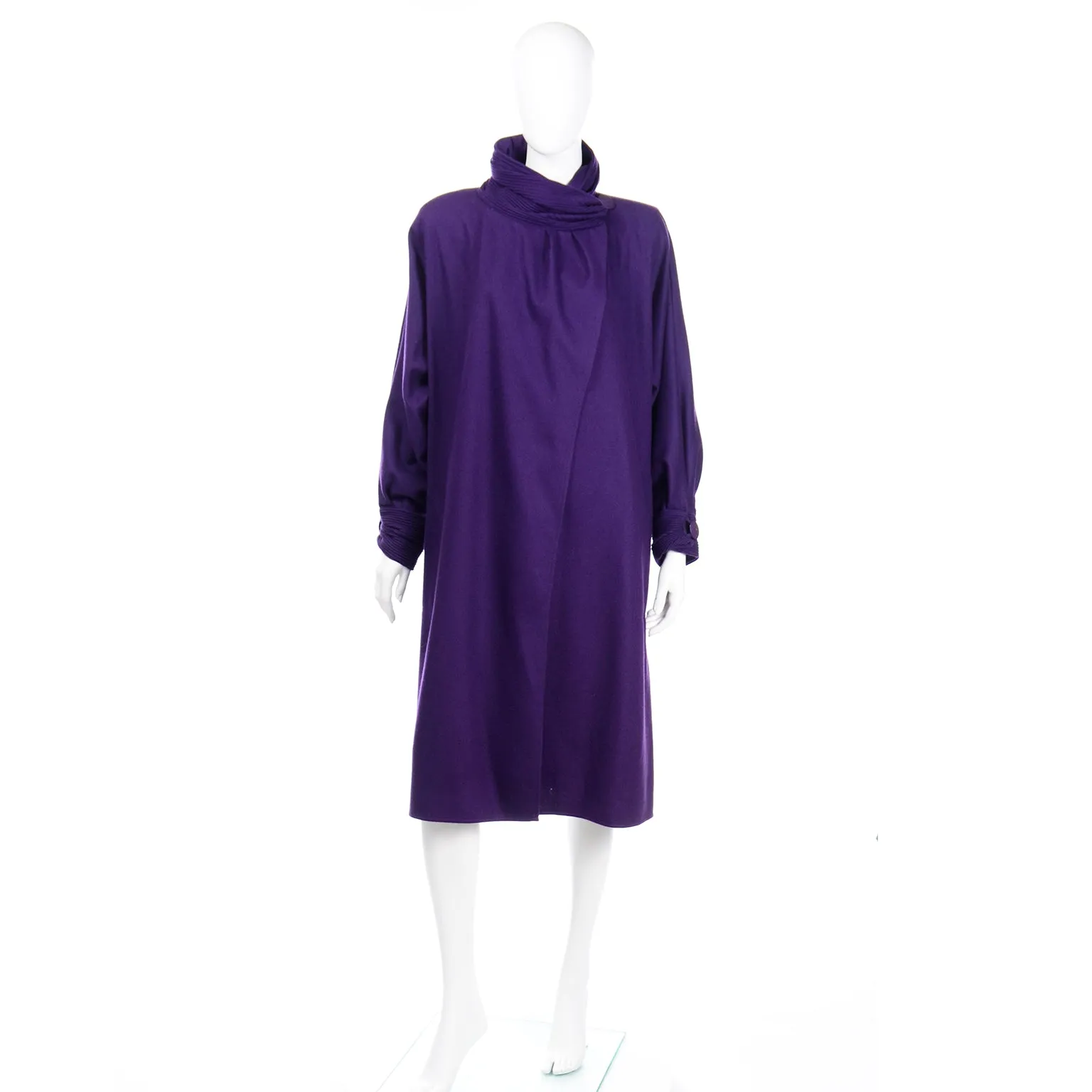 1980s David Ravel Purple Wool Coat