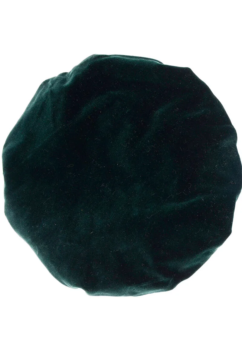 1980s Laura Ashley Green Slouchy Velvet Beret