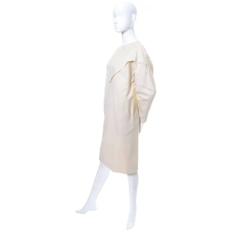 1980's Ronaldus Shamask Original Vintage Cream Wool Dress 6/8