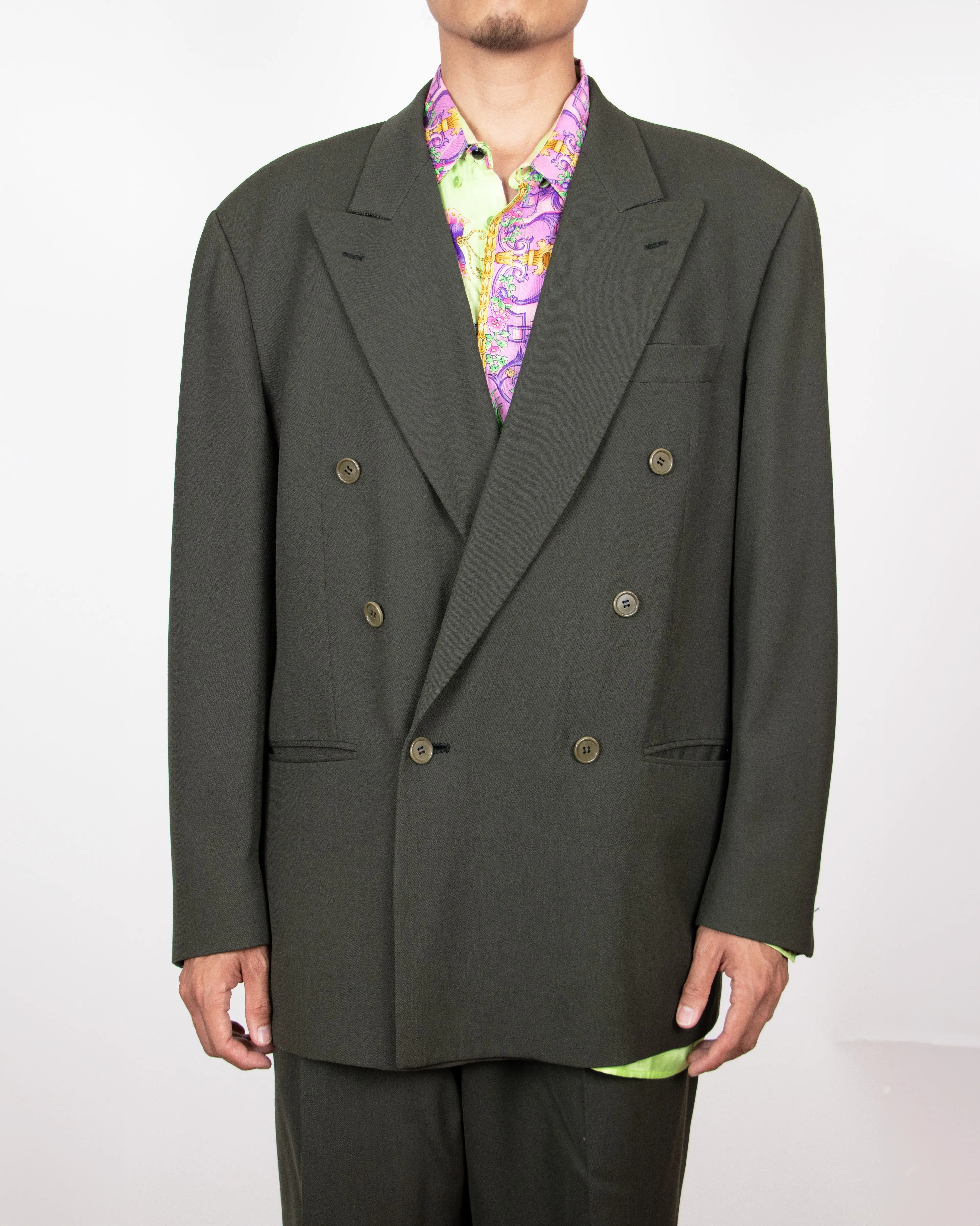 1980s Tomary Dark Green Wool Suit M/L