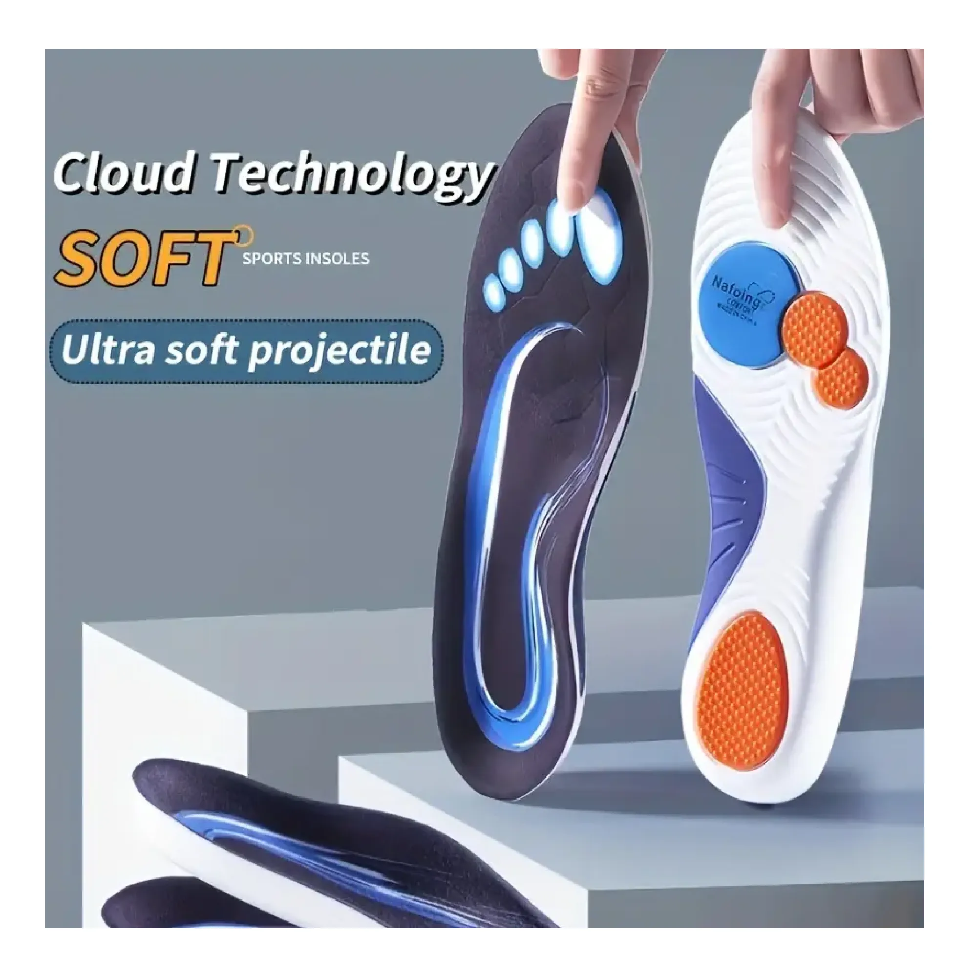 1Pair EVA Breathable Shock-absorbing Insoles For Men & Women