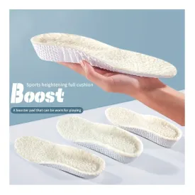 1Pair Plush Warm Thicken Comfortable Insoles For Winter, Shock-Absorption Heightening Pads