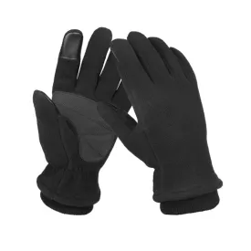 1pair Rocker Fleece Winter Warm Anti-Slip Gloves Outdoor Riding Sports Gloves, Size: L(Black)