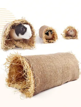 1pc Multi-Function Foldable Pet Arch House With Hamster Mat, Rabbit Tunnel Toy, Suitable For Indoor & Outdoor Use