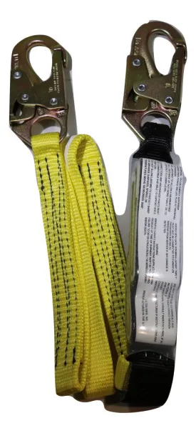 1" x 6 Ft Shock-Absorbing Nylon Web Lanyard w/ Double-Locking Snap Hooks | 96516