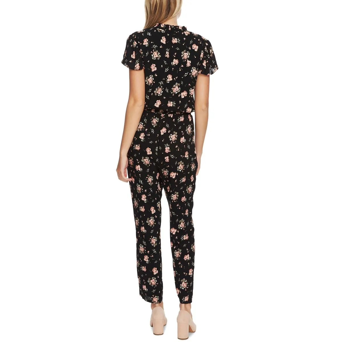 1.State Womens Ruffled Smocked Jumpsuit