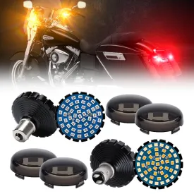 2'' Front LED Turn Signal & Running Light with 1157 Base   Rear LED Brake Light with 1156 Base   Bracket Combo