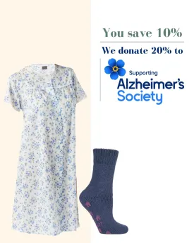 2 Pack Alzheimer's Society Women's Nightdress & Socks Bundle