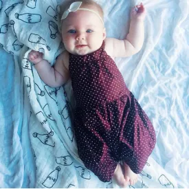 2-piece Polka Dot Bodysuit & Headband for Baby Girl