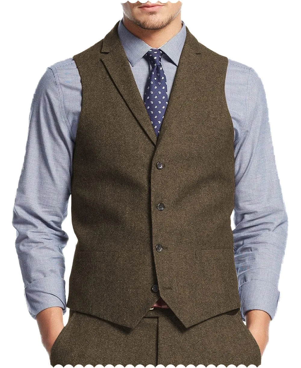 2 Pieces Notch Lapel Men's Waistcoat (Vest Pants)