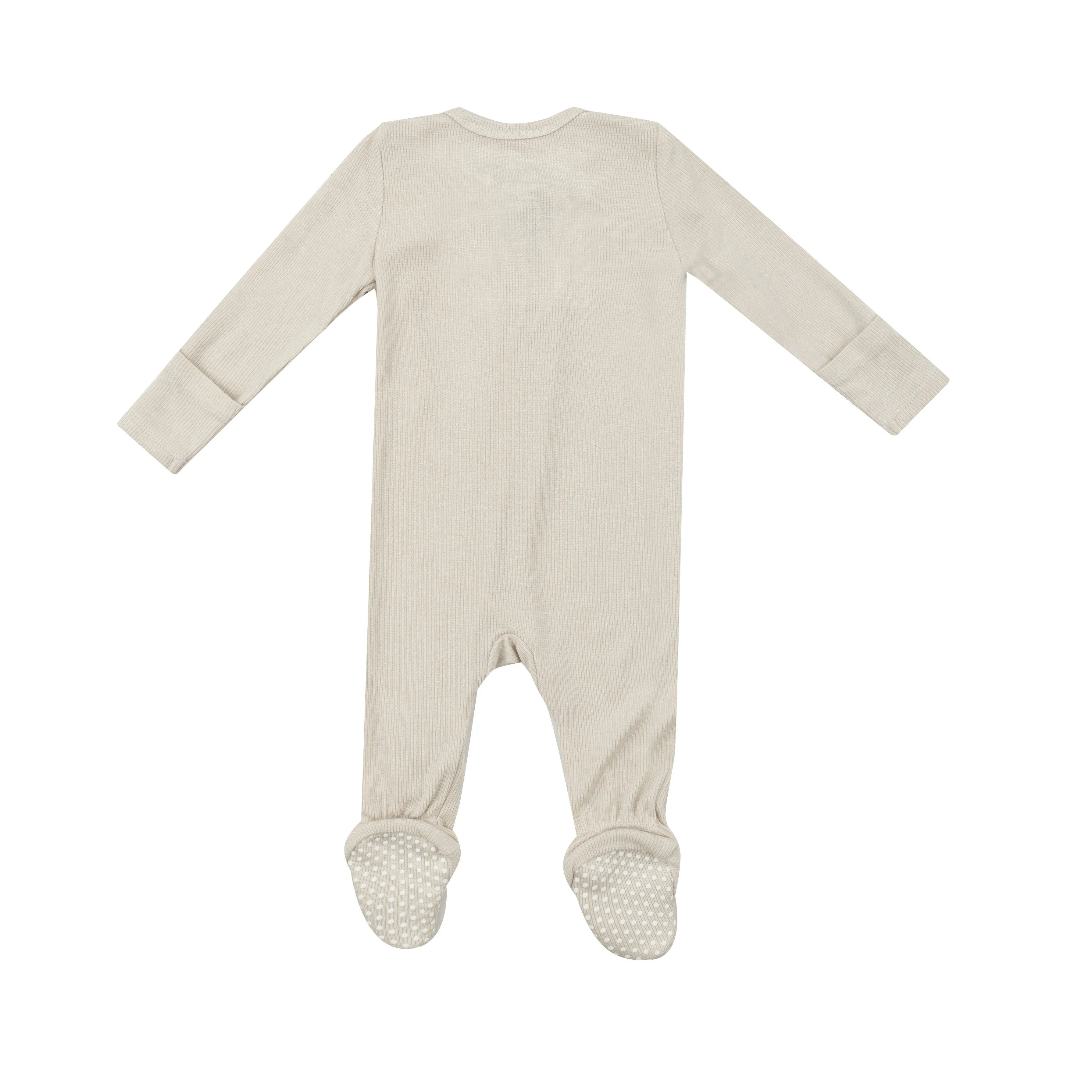 2 Way Zipper Footie - Solid Birch Rib