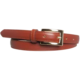 20 mm Saffiano Leather Belt Brown