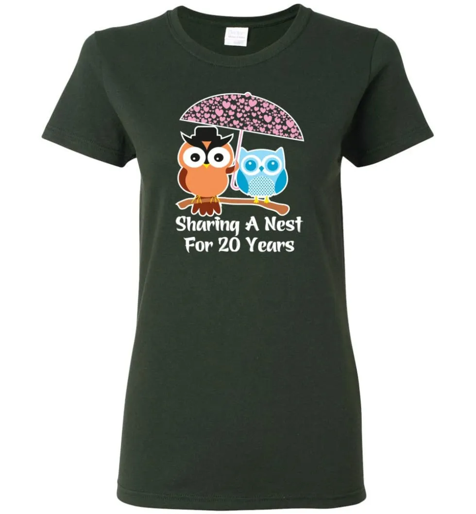 20 Years Wedding Anniversary Gifts Valentine's Day Women Tee